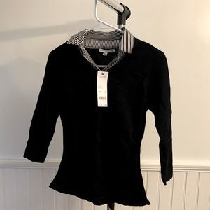 NWT Notations PS Black Sweater Blouse Combination